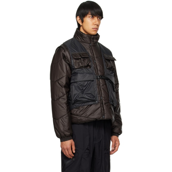  F/CE. Black Layered Puffer Jacket & Vest 232647M178012