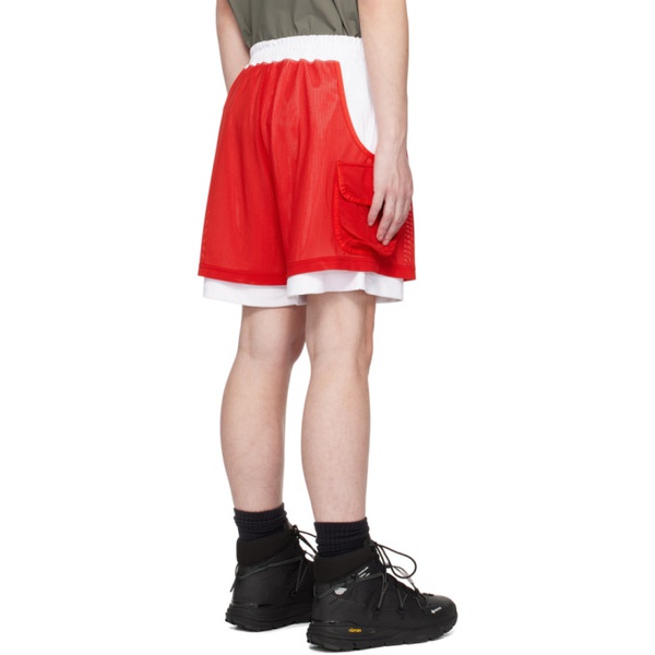  F/CE. Red & White Layered Shorts 231647M193017