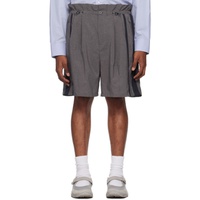 F/CE. Gray Pleated Shorts 241647M193004