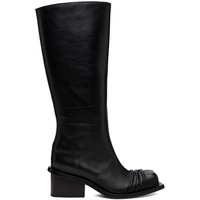 FIDAN NOVRUZOVA Black Chunky Heel Classic Square Toe Boots 232953F115004