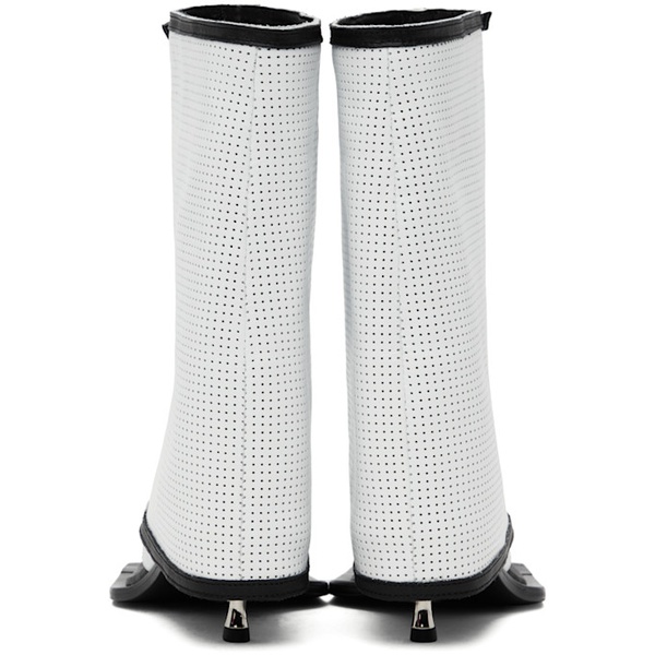  FIDAN NOVRUZOVA White Kaia Stiletto Heel Cropped Perforated Sandals 241953F122003