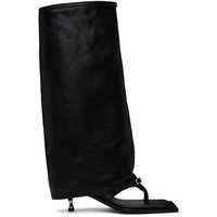 FIDAN NOVRUZOVA Black Kaia Stiletto Heel Tall Perforated Sandals 241953F122002