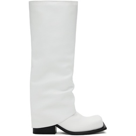 FIDAN NOVRUZOVA White Havva Chunky Heel Tall Boots 241953F115003