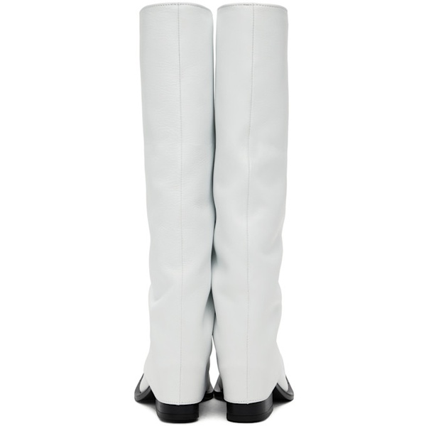  FIDAN NOVRUZOVA White Havva Chunky Heel Tall Boots 241953F115003