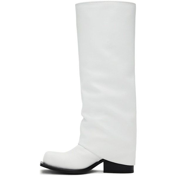  FIDAN NOVRUZOVA White Havva Chunky Heel Tall Boots 241953F115003