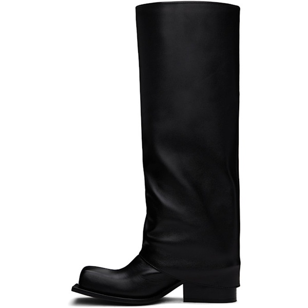  FIDAN NOVRUZOVA Black Havva Chunky Heel Plisse Tall Boots 241953F115004