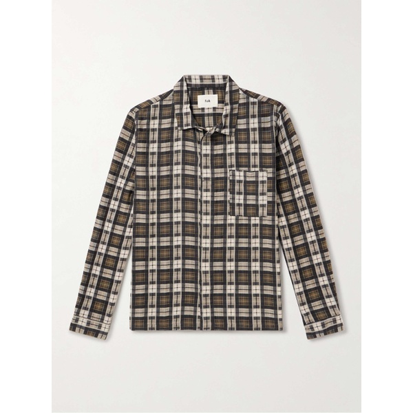  FOLK Patch Checked Cotton-Blend Shirt 1647597314082067