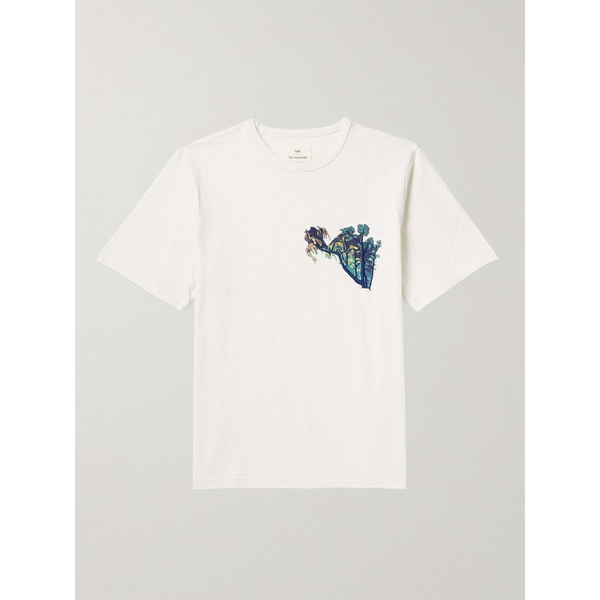  FOLK + Tom Hammick Embroidered Printed Cotton-Jersey T-Shirt 1647597322419698