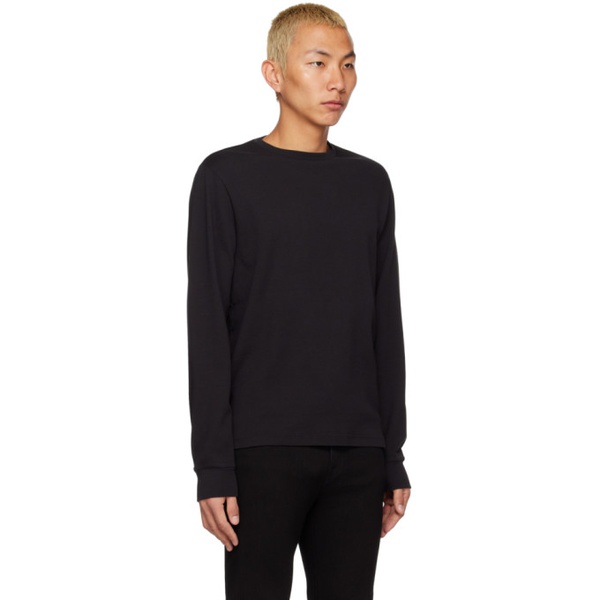  FRAME Black Duo Fold Long Sleeve T-Shirt 231455M204007