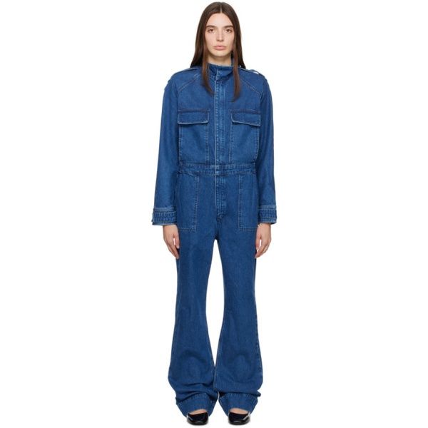  FRAME Blue Cinch Denim Jumpsuit 232455F070003