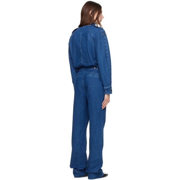  FRAME Blue Cinch Denim Jumpsuit 232455F070003