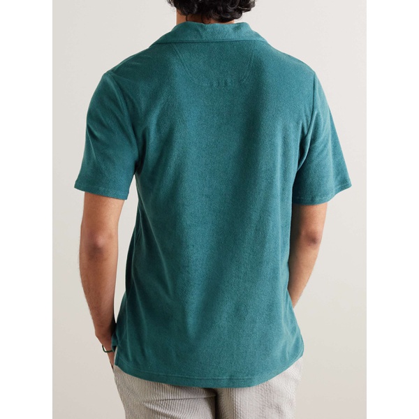  FRESCOBOL CARIOCA Faustino Camp-Collar Cotton, Lyocell and Linen-Blend Terry Polo Shirt 1647597327872910