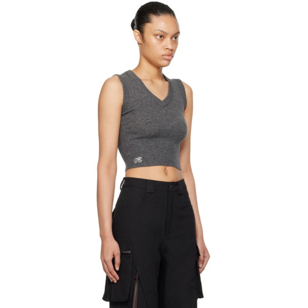  Fax Copy Express Gray Cropped Vest 241866F068000