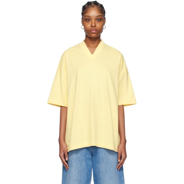  피어오브갓 Fear of God 에센셜 ESSENTIALS Yellow V-Neck T-Shirt 241161F110022