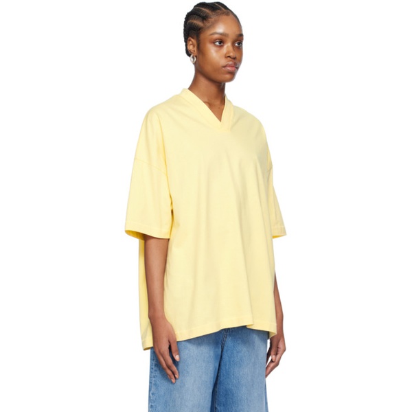  피어오브갓 Fear of God 에센셜 ESSENTIALS Yellow V-Neck T-Shirt 241161F110022