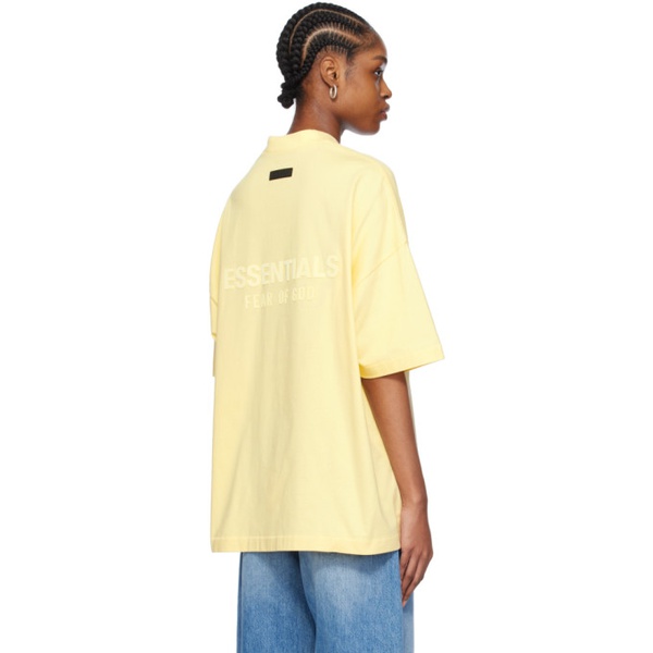  피어오브갓 Fear of God 에센셜 ESSENTIALS Yellow V-Neck T-Shirt 241161F110022