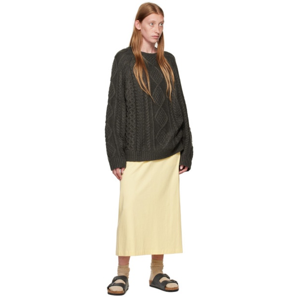  피어오브갓 Fear of God 에센셜 ESSENTIALS Yellow Cotton Midi Skirt 222161F092011