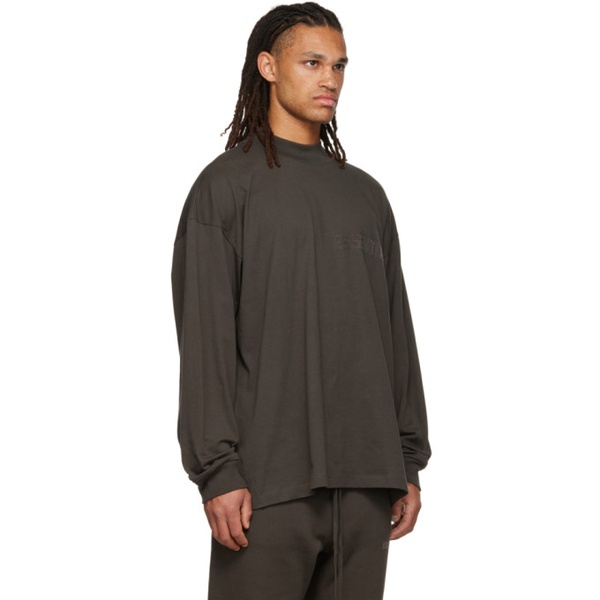  피어오브갓 Fear of God 에센셜 ESSENTIALS Gray Flocked Long Sleeve T-Shirt 222161M213011