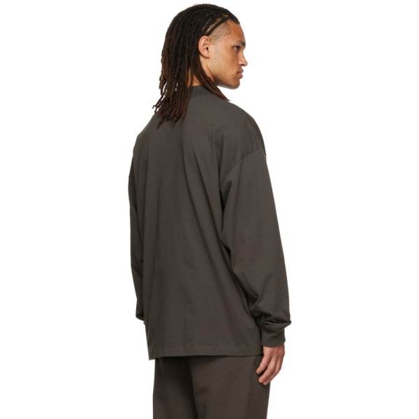  피어오브갓 Fear of God 에센셜 ESSENTIALS Gray Flocked Long Sleeve T-Shirt 222161M213011