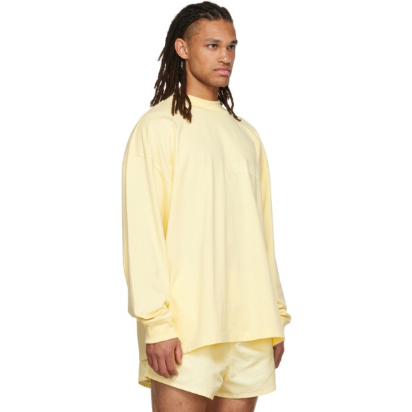  피어오브갓 Fear of God 에센셜 ESSENTIALS Yellow Flocked Long Sleeve T-Shirt 222161M213012