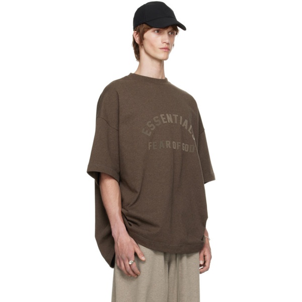  피어오브갓 Fear of God 에센셜 ESSENTIALS Brown Bonded T-Shirt 242161M213003