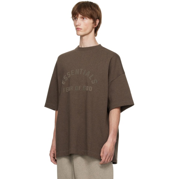  피어오브갓 Fear of God 에센셜 ESSENTIALS Brown Bonded T-Shirt 242161M213003