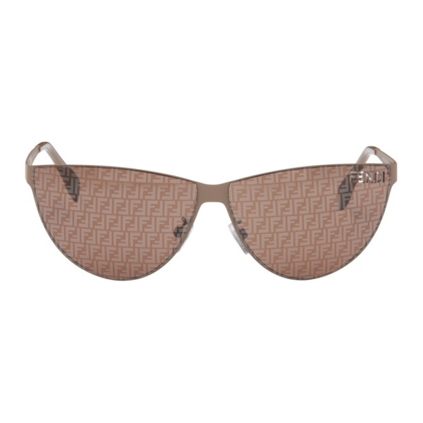펜디 펜디 Fendi Brown Cutout Sunglasses 242693M134018