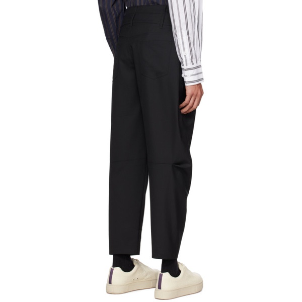  펑첸왕 Feng Chen Wang Black Striped Trousers 231107M191022