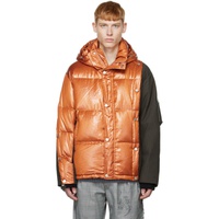 펑첸왕 Feng Chen Wang Orange & Green Deconstructed Down Jacket 222107M178000