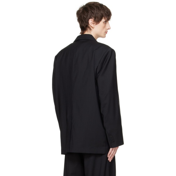  펑첸왕 Feng Chen Wang Black Paneled Blazer 241107M195002