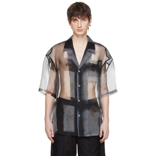  펑첸왕 Feng Chen Wang Black Plant-Dyed Shirt 241107M192000