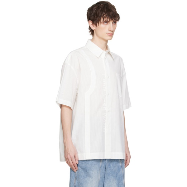  펑첸왕 Feng Chen Wang White Striped Shirt 241107M192009