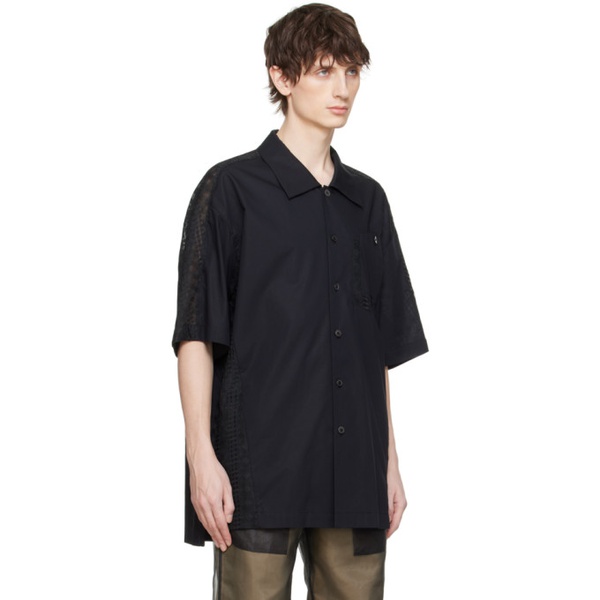  펑첸왕 Feng Chen Wang Black Lace Overlay Shirt 241107M192004
