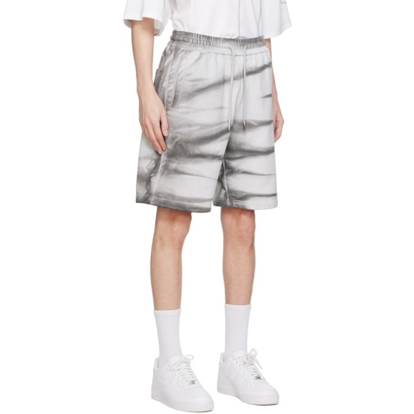  펑첸왕 Feng Chen Wang Gray Tie-Dye Shorts 241107M193005