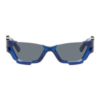 펑첸왕 Feng Chen Wang SSENSE Exclusive Blue Deconstructed Sunglasses 241107M134002