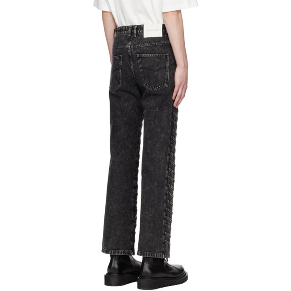  펑첸왕 Feng Chen Wang Black Pleated Jeans 241107M186000
