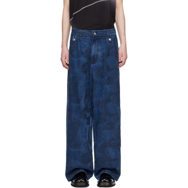  펑첸왕 Feng Chen Wang Blue Dragon Denim Trousers 241107M191004