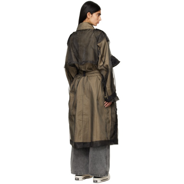  펑첸왕 Feng Chen Wang Khaki & Black Layered Trench Coat 241107F067000