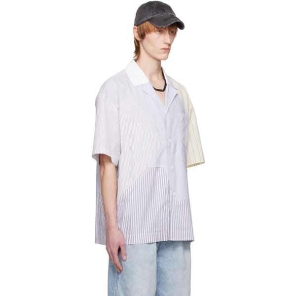  펑첸왕 Feng Chen Wang Gray Multi Stripe Shirt 231107M192006