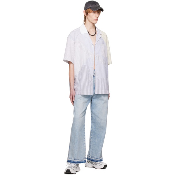  펑첸왕 Feng Chen Wang Gray Multi Stripe Shirt 231107M192006