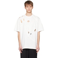 펑첸왕 Feng Chen Wang White Cutout T-Shirt 231107M213011