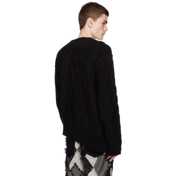  펑첸왕 Feng Chen Wang Black Layered Sweater 232107M201006