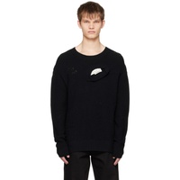 펑첸왕 Feng Chen Wang Black Distressed Sweater 231107M201013