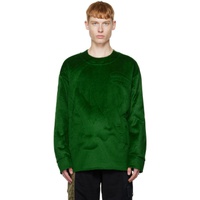 펑첸왕 Feng Chen Wang Green & Black Paneled Down Sweatshirt 222107M204002