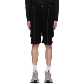 펑첸왕 Feng Chen Wang Black Contrast Stitch Shorts 231107M193005