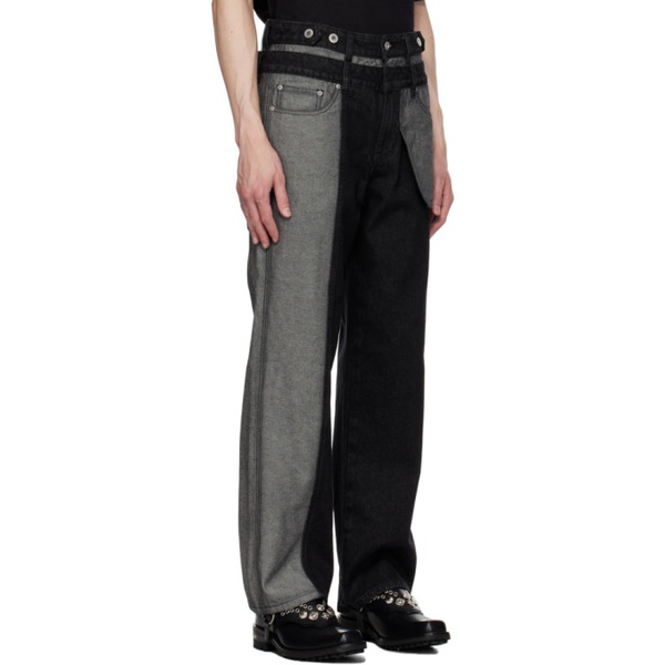  펑첸왕 Feng Chen Wang Black Inside Out Jeans 232107M186008