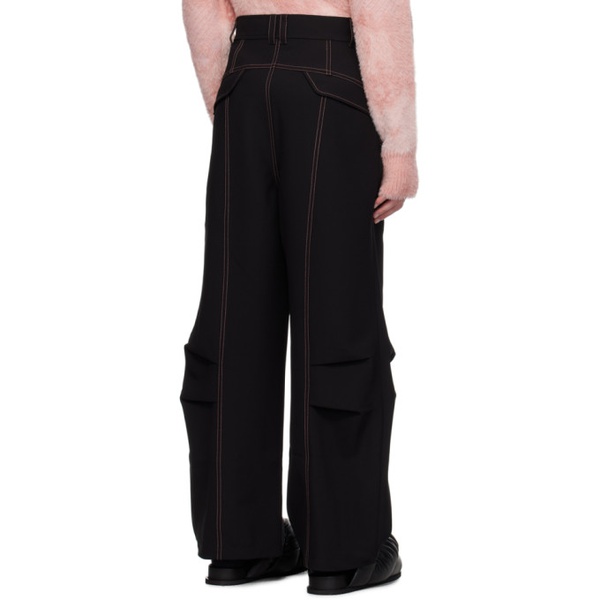  펑첸왕 Feng Chen Wang Black Contrast Stitching Cargo Pants 232107M188001
