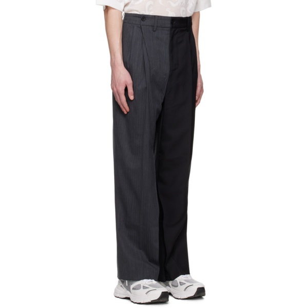  펑첸왕 Feng Chen Wang SSENSE Exclusive Black & Gray Trousers 231107M191021