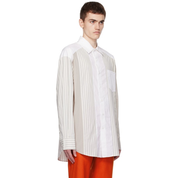  펑첸왕 Feng Chen Wang White Striped Shirt 232107M192004