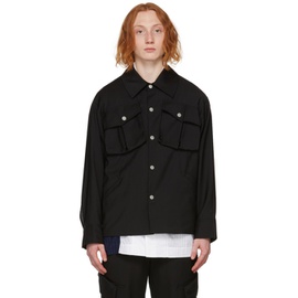펑첸왕 Feng Chen Wang Black Semi-Sheer Shirt Jacket 221107M180000